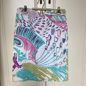 Emilio Pucci Blue and Pink Midi Pencil Skirt Resort Wear